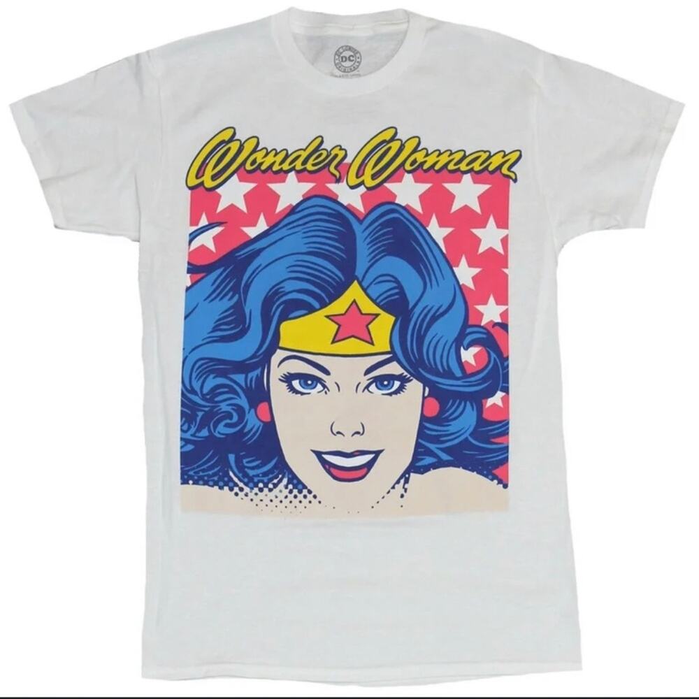 DC Comics Wonder Woman Multicolored Graphic Scoop Neck T-Shirt Women’s Size XL